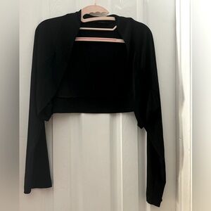 Knit Works Girls Black Shrug. Shoulder to shoulder 16”